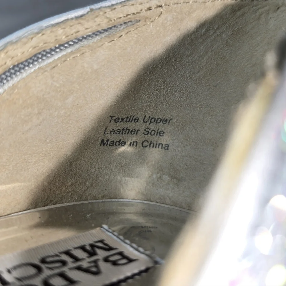 Badgley Mischka Haze Slip-On Silver Crystal Pointed Toe Pumps Heels Size 10